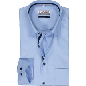 MARVELIS comfort fit overhemd - twill - lichtblauw - Strijkvrij - Boordmaat: 47