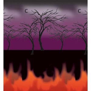 Set van 2x stuks horror decoratie scenesetter 15 x 1,2 meter - Halloween wanddecoratie