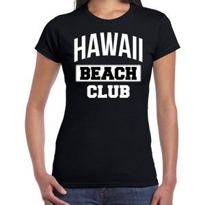 Hawaii beach club zomer t-shirt voor dames - zwart - beach party / vakantie outfit / kleding / strand feest shirt M