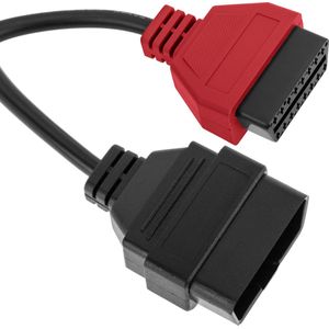 BeMatik - OBD2 Rode 16-pins mannelijke diagnostische kabel compatibel met Fiat ECU-scansoftware 207 mm