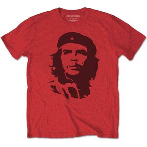 Che Guevara - Black On Red Heren T-shirt - S - Rood