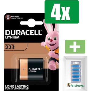 Duracell Ultra Foto 223 1CT - 4 verpakkingen - Inclusief PetsHome Geurstaafjes Fresh