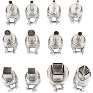 12st Steel Heat Nozzles Kit voor 850 Hot Air Soldeerstation - Reparatie Tool Accessoire - Warmte Solderen Heat Guns