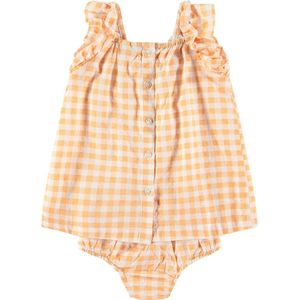 Babyface baby girls dress + bloomer Meisjes Jurk - cantaloupe - Maat 56