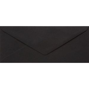 50x luxe wenskaart enveloppen DL 110x220 mm - 11,0x22,0cm - zwart kraft - 100% recycled papier