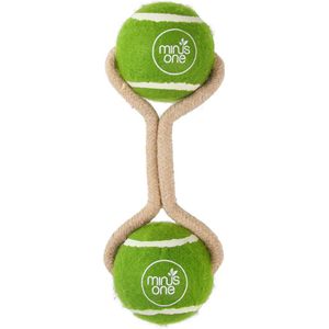 Minus One Dog Tennisbal met Touw - Stevig Hondenspeelgoed - Apporteerspeelgoed - Double Meadow - Groen