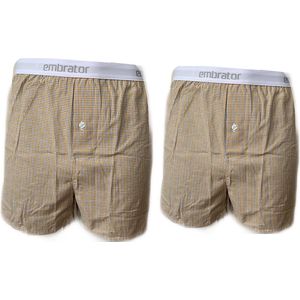 Embrator 2-stuks mannen Boxershort geruit oker 4XL