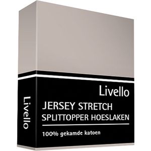 Livello Hoeslaken Jersey splittopper Stone 160x200/210