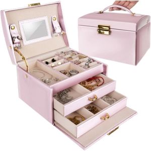 Beautylushh Roze Sieradenkistje - Luxe en Veilige Sieradenopslag