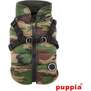 Puppia Mountaineer II – Winterjas met geïntegreerd harnas voor kleine honden - Kleur: Camouflage, Maat: Large