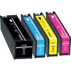 Inktcartridges Geschikt voor HP 973 | Multipack van 4 stuks Geschikt voor HP Pagewide Pro 452dn, 452dw, 477dn, 477dw, 477dwt, 552dw, 577dw, 577z