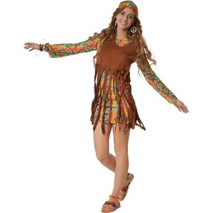 dressforfun - Rebelse Hippie Squaw M - verkleedkleding kostuum halloween verkleden feestkleding carnavalskleding carnaval feestkledij partykleding - 302624