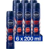 6x Nivea Men Anti-Transpirant Spray Dry Impact 200 ml