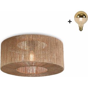 Plafondlamp - IGUAZU - Jute - Large - Incl. spiegel LED-lamp