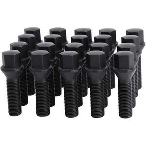 Wielbouten 28MM Conisch M12 x 1.5 Dop 17 Zwart / M12x1.5 / M12x1,5 / M12 x 1.5 / M12 x 1,5