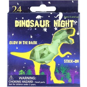 Glow in the dark stickers – Dinosaurus - Dino’s – 24 stuks - 5 cm - cadeautjes tot 10 euro - glow in de dark