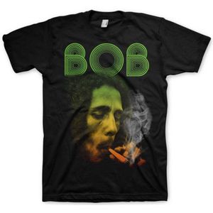 Bob Marley - Smoking Da Erb Heren T-shirt - XL - Zwart