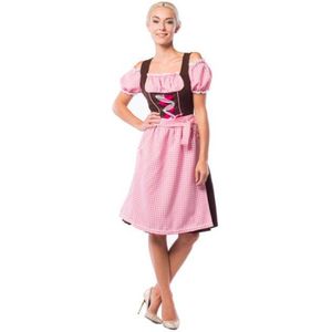 Partyxclusive Dirndl Anne-ruth Lang Dames Polyester Roze/bruin Mt M