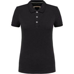 Polo Dames XL Kariban Kraag met knopen Korte mouw Vintage Charcoal 100% Katoen