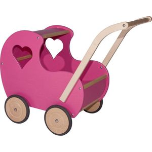 Poppenwagen Hout Roze