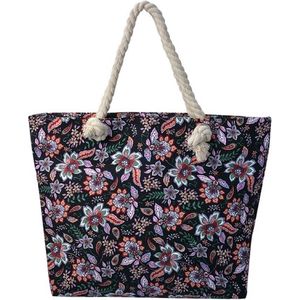 Gemakkelijk om erbij te hebben, deze vrolijk gebloemde handtas. Praktisch te gebruiken als badtas, kleine strandtas (43x33cm) of (boulevard) shopper. Waterafstotend en gevoerd. Een leuke tas voor uzelf of om cadeau te geven aan iemand.