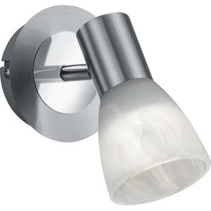 LED Wandspot - Torna Levino - E14 Fitting - Warm Wit 3000K - Rond - Mat Nikkel - Aluminium