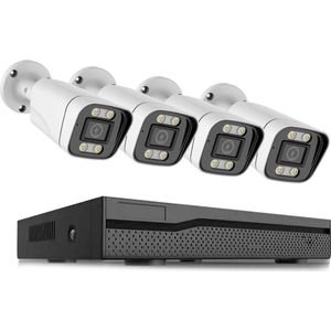 Compleet Camera Beveiliging Set met 4x POE Camera - Bekabeld - + 1TB HDD - Beveiligingscamera voor Buiten - Bewakingscamera - 5MP