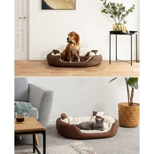 Hondenbed 4-in-1 - Hondenbed - geschikt voor alle groottes - 1 stuk - Bruin/Beige - Oxford - 85x70 cm
