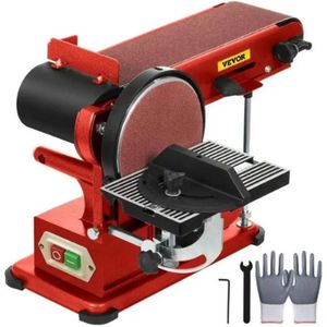 Collox Schuurmachine - Riem en schijf schuurmachine - Multifunctioneel - Houtbewerking - Slijpen - Polijsten - Elektrisch gereedschap - 375 W - 49.53 x 16.26 x 31.75 cm - Met stofzuigfunctie - Rood