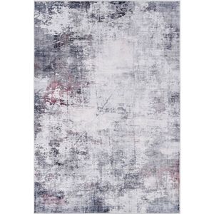 Vercai Rugs Cashmere Collectie - Laagpolig Vloerkleed - Zacht Tapijt met Modern Ontwerp - Polyester - Grijs / Lila - 160x230 cm