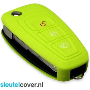 Autosleutel Hoesje geschikt voor Ford - SleutelCover - Silicone Autosleutel Cover - Sleutelhoesje Lime groen