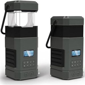 Noodradio - Solar Opwindbaar - Solar powerbank - Zonneenergie - Survival Noodpakket - Zaklamp Oplaadbaar - AM/FM - Noodrantsoen - Grijs