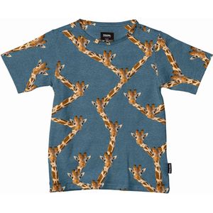 Snurk - Giraffe Blue Kids T-shirt - Maat: 122-128