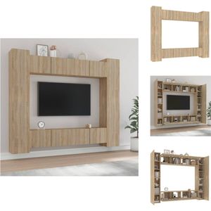 vidaXL Televisiemeubelset Sonoma Eiken - 80x30x30cm / 30.5x30x90cm (BxDxH) - Kast