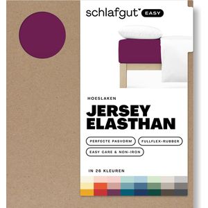 schlafgut Easy Jersey Elasthan Hoeslaken M - 120x200 - 130x220 542 Purple Deep