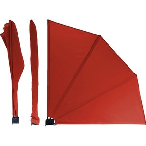 Inkijkbescherming waaiers 115 x 115 cm rood-oranje RAL 2001 Easy Mount wandplaat ondoorzichtig balkon scheidingswand windscherm zonwering