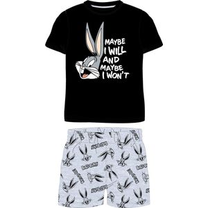 Bugs Bunny shortama/pyjama katoen zwart/grijs maat 104