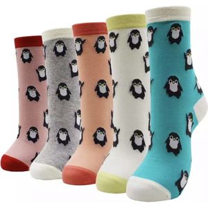 Set sokken - sokkenset van 5 paar - Unisex Sokken - Herensokken - Damessokken - Pinguïnsokken - Pinguin - Multipack - Maat 35-40