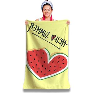 Personaliseerbare Strandhanddoek Microvezel - Zomerse Boodschap - Absorberend & Sneldrogend - 160 x 80 cm - Cadeau voor Dames, Heren, en Jongeren