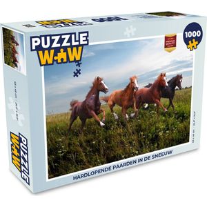 Puzzel Hardlopende paarden in de sneeuw - Legpuzzel - Puzzel 1000 stukjes volwassenen