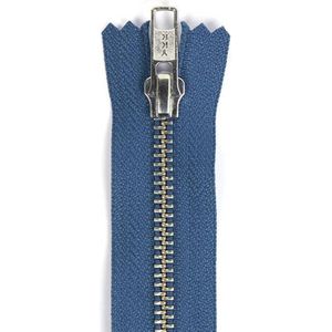 Stevige metalen broekrits 18cm - zilver niet-deelbaar - jeans blauw