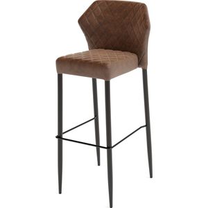 Louis Barchair Cognac Edition - Barkruk - Barstoel - Luxueuze Barkruk - Comfortabel - Barkruk met rugleuning - Brandvertragend - Stoel - Kruk