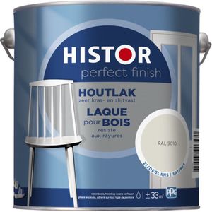 Histor Perfect Finish Houtlak Zijdeglans - Krasvast & Slijtvast - Dekkend - 2.5L - RAL 9010 - Wit