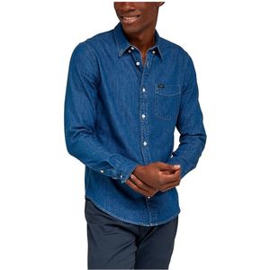 Lee Button Down Shirt Met Lange Mouwen Blauw L Man