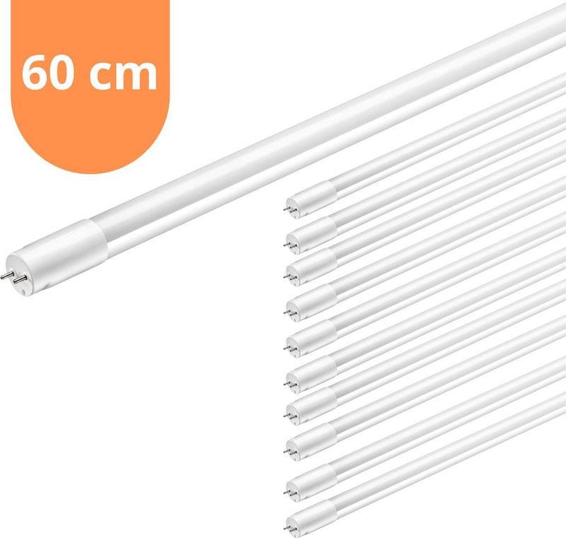 LED's Light Universele TL buizen LED 60 cm met starter - Vervangt TL-D 18W - Warm wit - 10 stuks