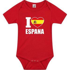 I love Espana baby rompertje rood jongens en meisjes - Kraamcadeau - Babykleding - Spanje landen romper 68