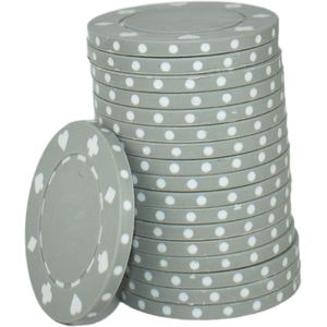 Dice poker chips grijs (25 stuks) - pokerchips - poker - ABS chips - pokerspel - pokerset - poker set