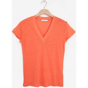 Sissy-Boy - Oranje linnen V-hals T-shirt