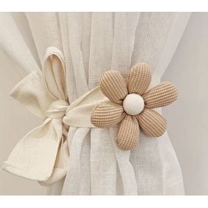 Gordijnkoord - Bloem - Madelief - Nude kleur - bruin - beige - Decoratie - Gordijn - Raamdecoratie - Babykamer - Kinderkamer