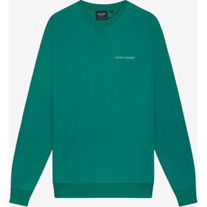 Loopback Embroidered Crew Neck Sweatshirt - Groen - L